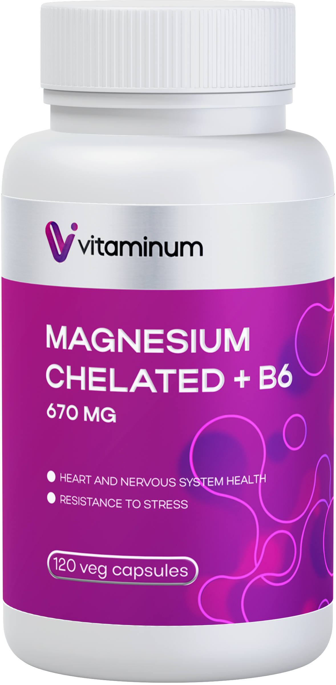  Vitaminum МАГНИЙ ХЕЛАТ + витамин В6 (670 MG) 120 капсул 800 мг  в Керчи